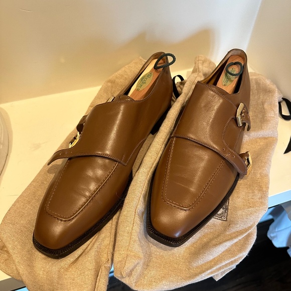 Mens Gucci Monk-Strap Shoes, Brown, Size 11 - Picture 1 of 5
